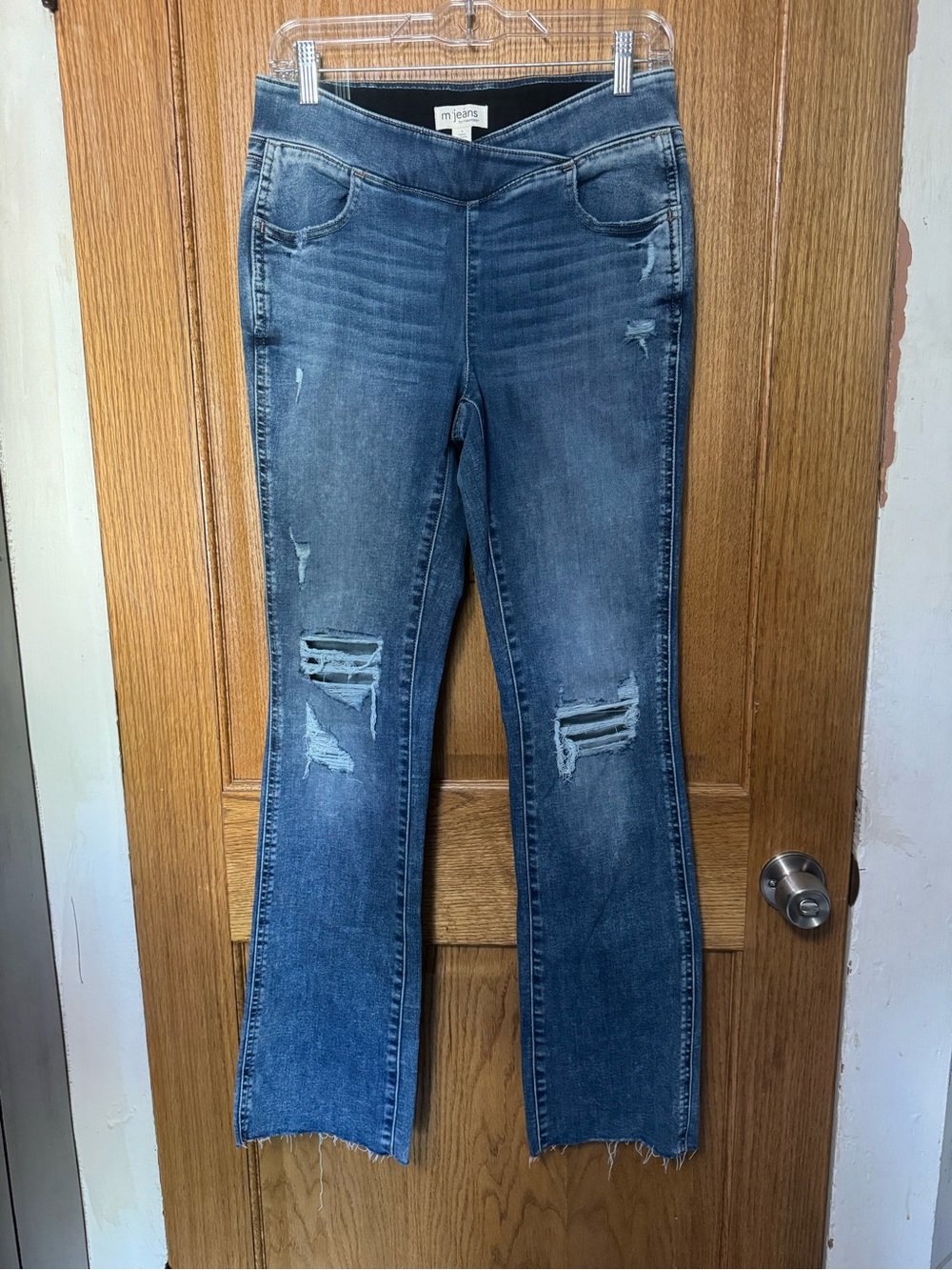 Maurices Medium Wash Distressed Bootcut Jeans